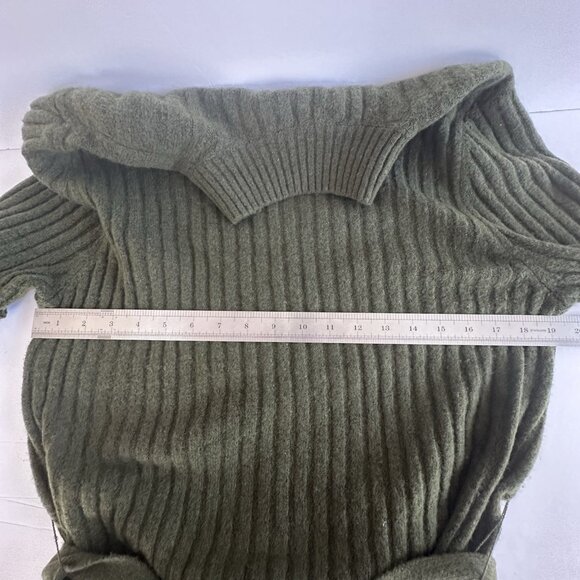 Loft Maxi Bodycon Rib Knit Sweater Dress Size XL Green L/S Mock Neck Office Work - Picture 11 of 12